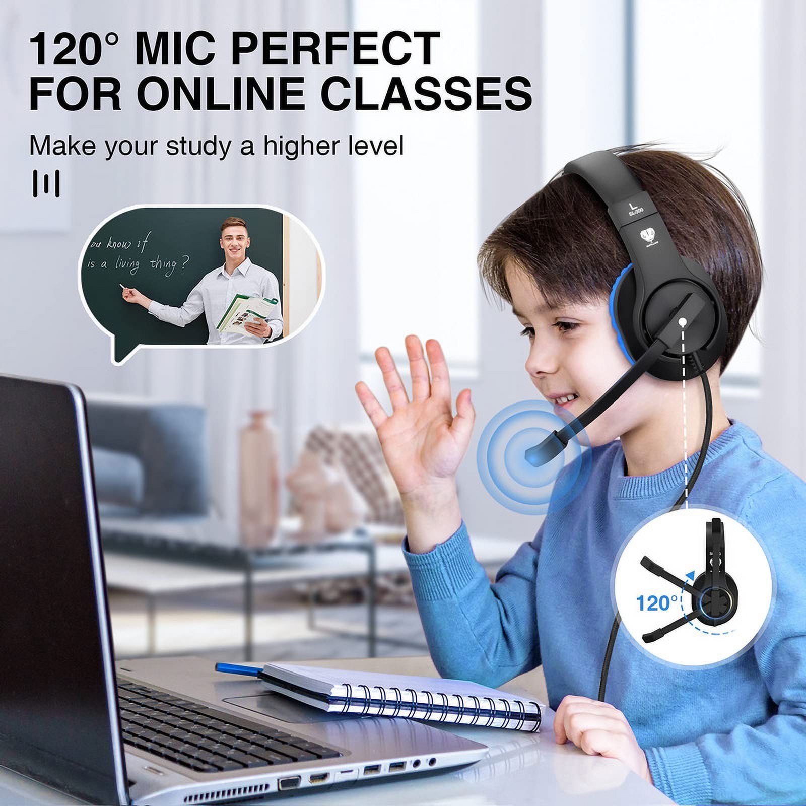 BlueFire Kids Gaming Headset with Microphone, Blue photo 5
