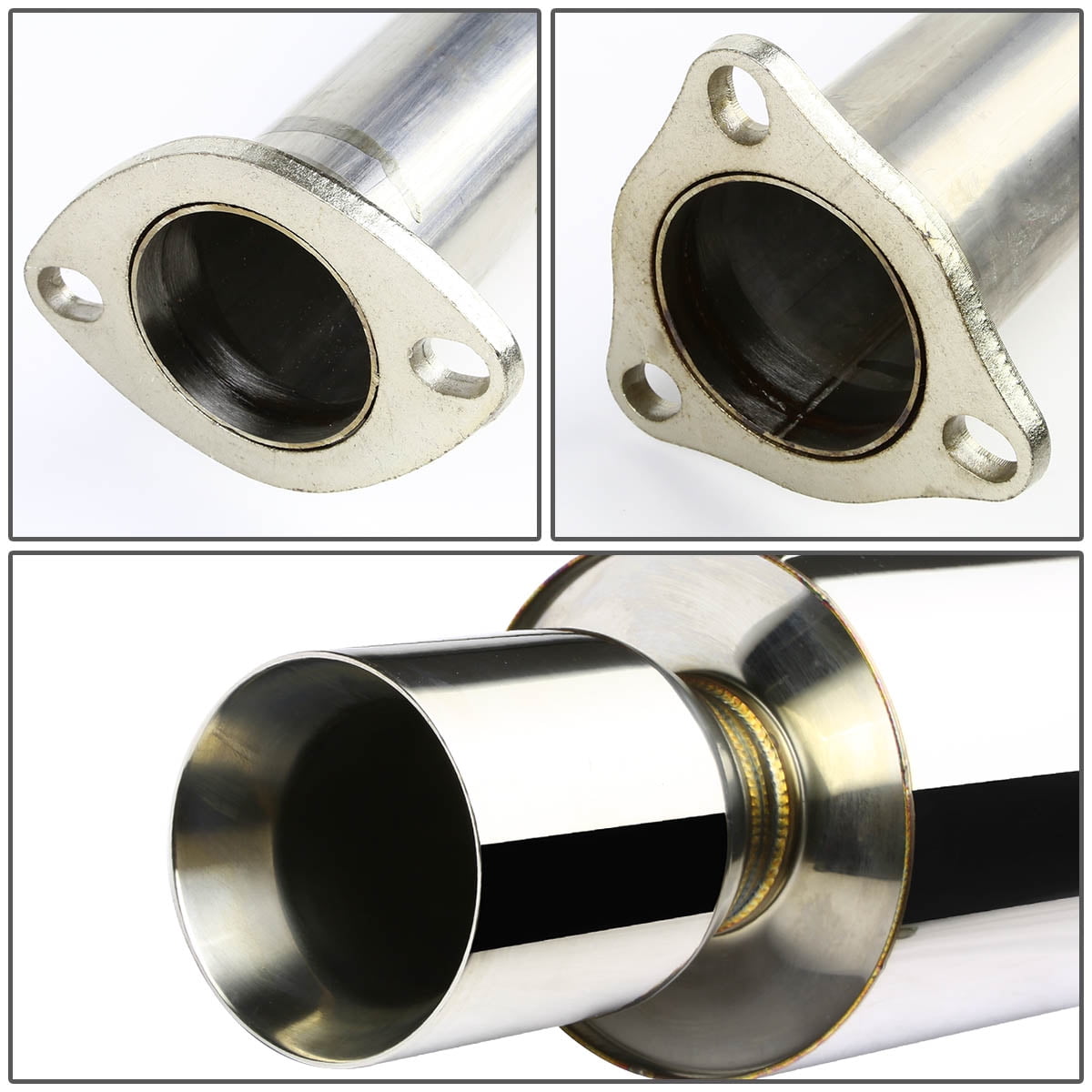 DNA Motoring For 98-02 Honda Accord 3.0L V6 Dual Muffler Racing Catback Exhaust System 4" Rolled Tip