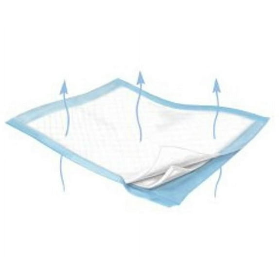 Cardinal Low Air Loss Underpad Wings Breathable 30 X 36 Inch Disposable Fluff / Polymer Heavy Absorbency Case of 60