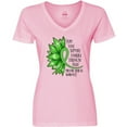 thumbnail image 3 of Inktastic Mental Health Awareness Green Sunflower Ribbon Women's V-Neck T-Shirt, 3 of 5