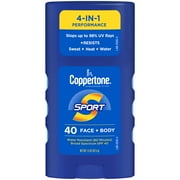 Coppertone Sport Sunscreen Stick, SPF 40 Travel Size Sunscreen, 1.5 Oz