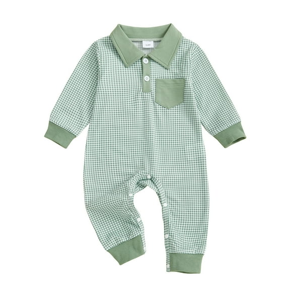 Gibobby Infant Baby Boy Girl Clothing Santa Long Sleeve Jumpsuit Romper Newborn First Christmas Outfit One Piece Clothes(Green,12-18 Months)