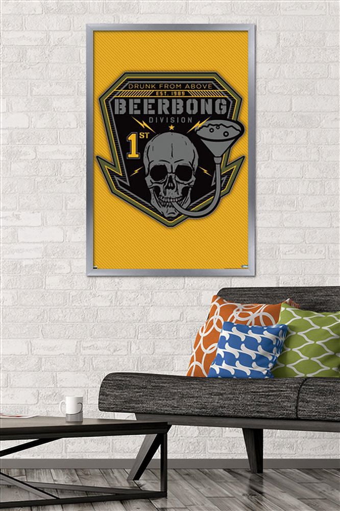 Lunch Hour Productions - Beerbong Division Wall Poster, 22.375" x 34" Framed