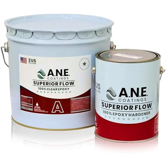 A.N.E Superior Flow, Epoxy Flooring Kit, 3 Gallon – Clear – Self-Leveling Epoxy Garage Floor Coating Kit, High Gloss Concrete Floor Metallic Epoxy, Garage and Basement$$Tools & Hardware Other
