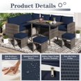 thumbnail image 4 of YODOLLA Outdoor Cushions, 4 inch Patio Cushions for Outdoor Furniture, Replacement Cushions Fits 7-Seats Sectional Rattan Conversation Set, Splashproof, Memory Foam Cushions and Covers (Navy), 4 of 8