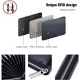 thumbnail image 3 of Cartera para Mujer con Bloqueo Cartera Larga de Cuero Genuino Titular de la Tarjeta de crédito Bolso de Embrague de Gran Capacidad Organizadores de Dinero con 36 * Ranuras para Tarjetas Púrpura 20 *, 3 of 5