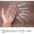 thumbnail image 3 of wqlpp-2pcs Thin Combination Wrench 7/32" 30Cr13 Stainless Steel Quenching Polish Mini Combination Spanner with Offset 12-Point Box End and 15° Angled Open End for Auto Repairs, 3 of 4