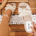 thumbnail image 7 of Caywon Women Bow Sandals, Knotted Flat Espadrille Slide, Open Toe Slip On Summer, Comfortable Ladies Beach Shoes Sandalias Mujer, 7 of 7