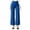 Blue, variant on Womens High Waisted Wide Leg Dress Pants Button Cross V Waist Palazzo Trousers Casual Vacation Office Work Pants with Pockets Black