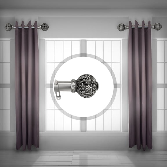 Domovina Marlina 1.5 - inc dia. Side Curtain Rod 12-20 inch long (Set of 2) - Satin Nickel
