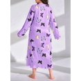 thumbnail image 3 of Women'S Sleepwear Long Sleeves Nightgown Print Tee Sleep Dress Light  5XL, 3 of 7