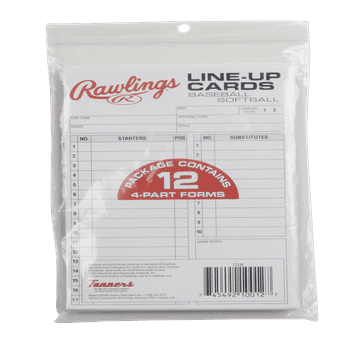 Rawlings 4-Part Carbonless Coaches Baseball/Softball Lineup Cards (17LU)