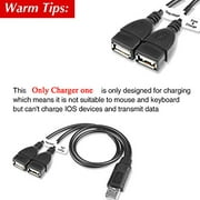 Electop USB 2.0 A Male To 2 Dual USB Female Jack Y Splitter Charger Cable