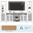 thumbnail image 4 of Farmhouse TV Stand for 70 Inch TVs, Entertainment Center with Bookshelves, Media Console TV Stands with Storage Cabinet and Adjustable Shelves for Living Room Bedroom Home, White, 4 of 7