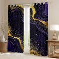thumbnail image 2 of Homewish Modern Fluid Art Curtains Pack of 2 (42x84 Each),Marble Print Curtains Blackout,Black Purple Gold Bedroom Curtains For Teens,Microfiber Bedroom Decor, 2 of 6