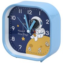 Unique Bargains Square Alarm Clock with Animal Patterns Blue 4.1"L x 1.9"W x 4.3"H