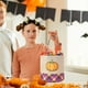 thumbnail image 4 of Cesta de Almacenamiento de Lino Sintético con Diseño de Calabaza Fantasma de Halloween Bordada, Ideal para Centros Comerciales, Decoración Interior y Exterior., 4 of 6