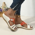 thumbnail image 3 of IUJSOY Comfort Orthotic Walking Sandals for Women Open Toe Slip on Anti-Slip Slides Summer Flats, 3 of 9