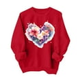 thumbnail image 2 of Plus Size Tops for Women Viikei Fall Clothes Womens Tops Long Sleeve Clearance,Women's Round Neck Fall Printed Printed Hoodie Long Sleeved Top Red XS, 2 of 3