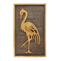 Pine Wood Wall Decor Decoration with Egret