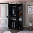 thumbnail image 4 of Armoires & Wardrobes | Slim Wenge Manufactured Wood with 2 Hanging Rods 4 Doors 4 Cabinets | Wenge | Wood, 4 of 7