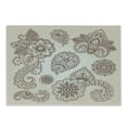 thumbnail image 1 of Floral Cutting Board, Flowers and Paisley Pattern Doodles in Various Shapes and Designs Monochrome Image, Decorative Tempered Glass Cutting and Serving Board, Small Size, Beige Brown, by Ambesonne, 1 of 1
