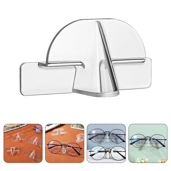 Masteelf 6pcs Transparent Eyeglasses Organizer Wall Mounted Sunglasses Holder Space Saving Clear Glasses Rack for Office Dorm and Home