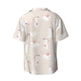 thumbnail image 2 of Wukai Beautiful Rabbit Men's Casual Short-Sleeve Button Down Shirt - Lightweight Summer Dress Shirt for Daily Wear-X-Large, 2 of 7