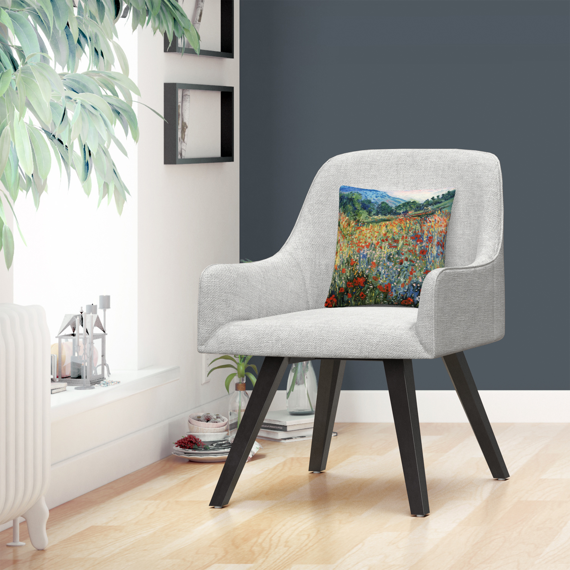 Masters Fine Art 'Field Of Wild Flowers' 16 X 16 Decorative Throw Pillow