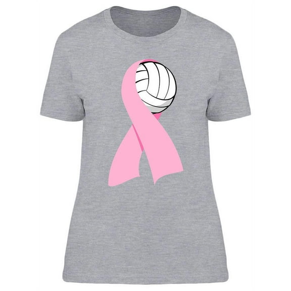 Volleyball In A Pink Ribbon T-Shirt Women -Image by Shutterstock, Female XX-Large