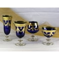 thumbnail image 4 of Interglass - Italy, Cobalt Blue Crystal Cognac Snifters Goblets, Vintage Design, 24K Gold Hand Decorated, 10 Oz, SET OF 6, 4 of 5