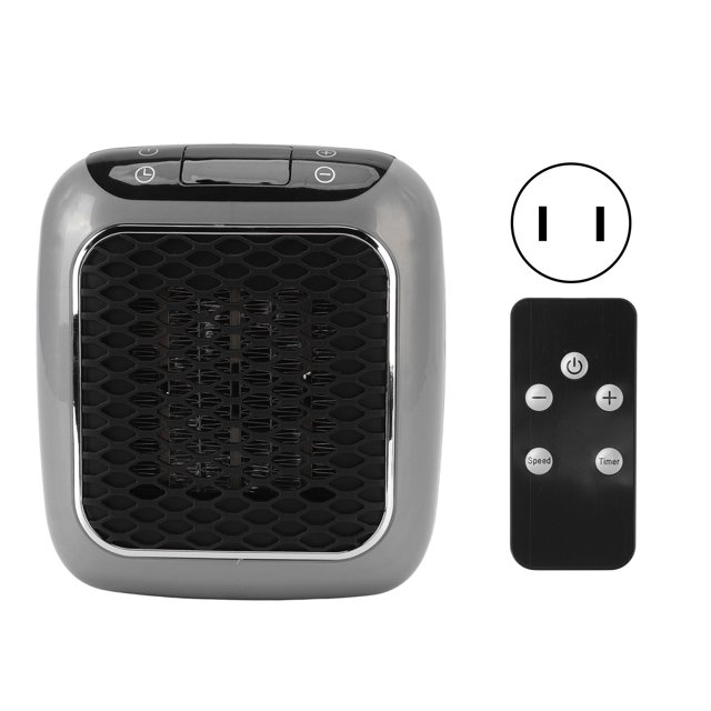 Calentador De Enchufe, Calentador De Pared Con Control Remoto, Temporizador De 12 Horas, Termostato Ajustable De 800 W Para Dormitorio ANGGREK Enchufe de EE. UU. 110V