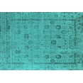 thumbnail image 1 of Ahgly Company Machine Washable Indoor Rectangle Oriental Turquoise Blue Industrial Area Rugs, 6' x 9', 1 of 4