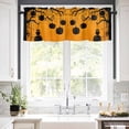 thumbnail image 5 of Halloween Pumpkin Valances for Windows Black Owl Tree Horror Orange Background Rod Pocket Curtain Valance Window Treatment Short Curtains for Kitchen Living Room, 60"x14", 5 of 5