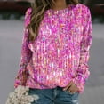 thumbnail image 1 of DPTALR Women's Print Round-Neck Pullover Tops Long Sleeve Comfortable Blouse Sweatshirt, 1 of 5