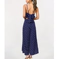 thumbnail image 4 of HLSOHJP Women's Polka Dot Wide Leg Jumpsuit Spaghetti Straps Bow Knot Strappy Playsuit Overalls Casual Loose Rompers, 4 of 6
