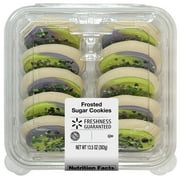 Freshness Guaranteed Mystery Flavored Frosted Sugar Cookie, Purple & Green, 10 Count, Baked