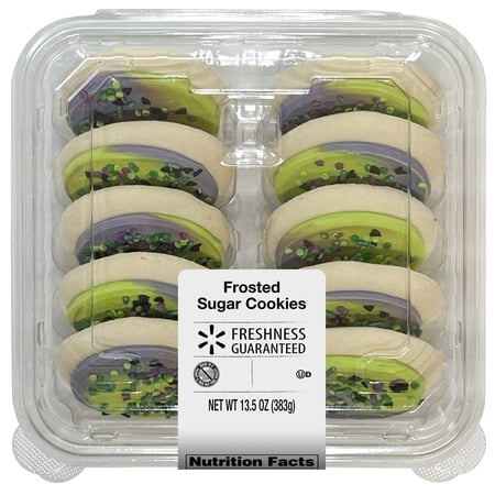 Freshness Guaranteed Mystery Flavored Frosted Sugar Cookie, Purple & Green, 10 Count, Baked