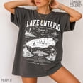 thumbnail image 5 of Lake Ontario Map Shirt Great Lakes Apparel Freshwater Sea Shirt Navy Ontario Canada Tee Lighthouse Graphic Top, 5 of 9