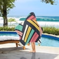 thumbnail image 3 of Yayeee Kids Hooded Towels Toddler Soft Absorbent Beach Bathing Wrap 50" x 23.5", Red Geometric, 3 of 5