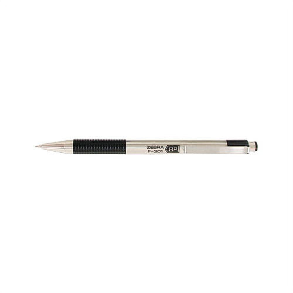 ポルセリ37 ブラック Zebra F-301 Stainless Steel Ballpoint Pens, Fine 0.7mm