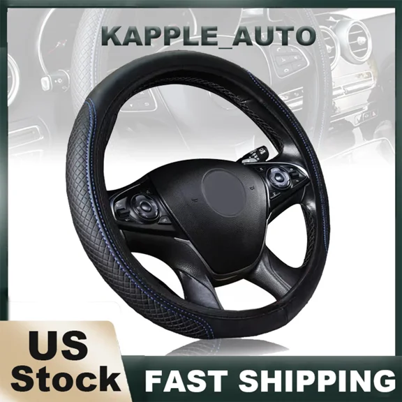 New Car Steering Wheel Cover Leather Good Grip Car Accessories For 15"/37-38Cm