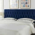 thumbnail image 7 of Maklaine Traditional Hardwood Tufted King Headboard in Navy Blue, 7 of 7