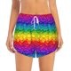 thumbnail image 2 of Balery Bright Rainbow Pantalones cortos deportivos para mujer con forro y dos bolsillos, elásticos, para entrenamiento, gimnasio, yoga-XX-Large, 2 of 7
