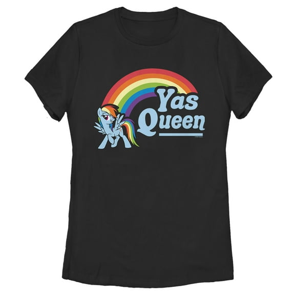 Women's My Little Pony: Friendship is Magic Rainbow Dash Yas Queen  Graphic Tee Black Small
