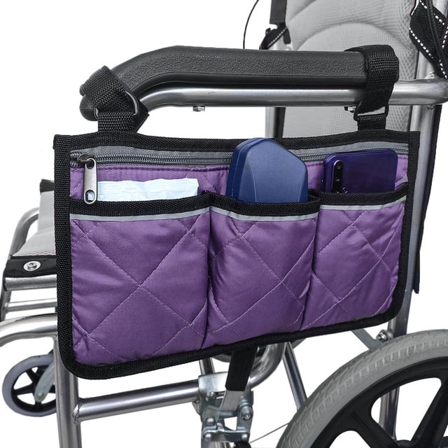Sac de Rangement pour Fauteuil Roulant Pochette à Outils pour Fauteuil Roulant Sacoche latérale pour Fauteuil Roulant Sac D'accoudoir Latéral,violet Kuyhfg Bienvenido a Kuyhfg