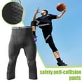 thumbnail image 4 of Men's Basketball Sports Tight Pants ¾ Compression Workout UK Legging Pad K7K9, 4 of 9