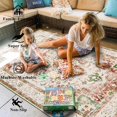 thumbnail image 2 of Washable Rugs x Vintage Area Rugs Area Rugs Low Pile Floor Carpet Printed Soft Durable Stain Foldable Rugs Living Room Dining Room Bedroom, 2 of 9