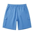 thumbnail image 4 of Hiking Shorts for Women Lightweight Elastic Waist Knee Length Cargo Shorts Golf Casual Summer Bermuda Short Blue L, 4 of 6