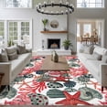 thumbnail image 4 of Summer Marine Life Washable Living Room Rugs 6'x9', Watercolor Starfish Coral Shell Low Pile Throw Large Area Rug Non-Slip Sturdy Edge Binding Carpet for Dining Room Kitchen Office, 4 of 9